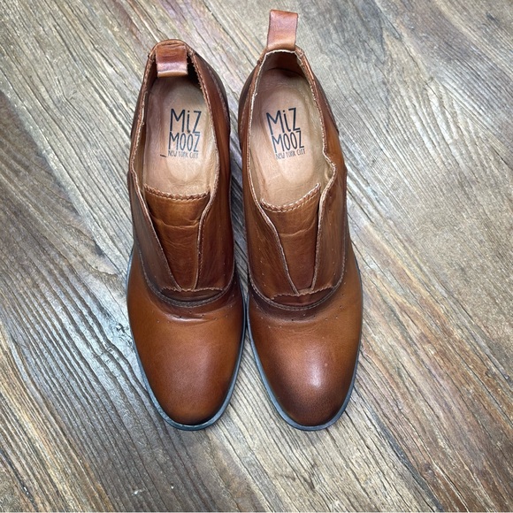 New ~ MIZ Mooz New York Jonnie Ankle Boots Brown Leather Sz EU39 ~ 8.5-9 - Picture 4 of 10